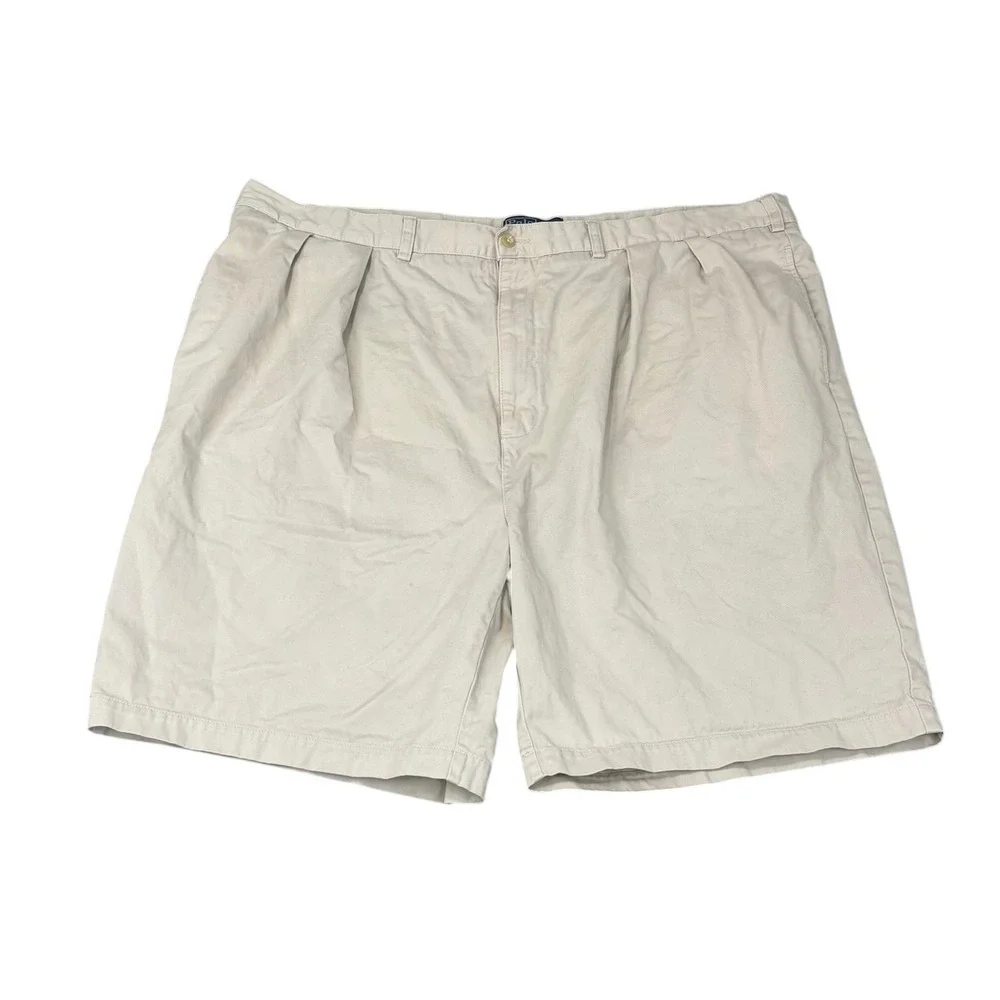 Polo Ralph Lauren Mens Big Tyler Shorts 48B Khaki Tan Pleated Preppy Old Money